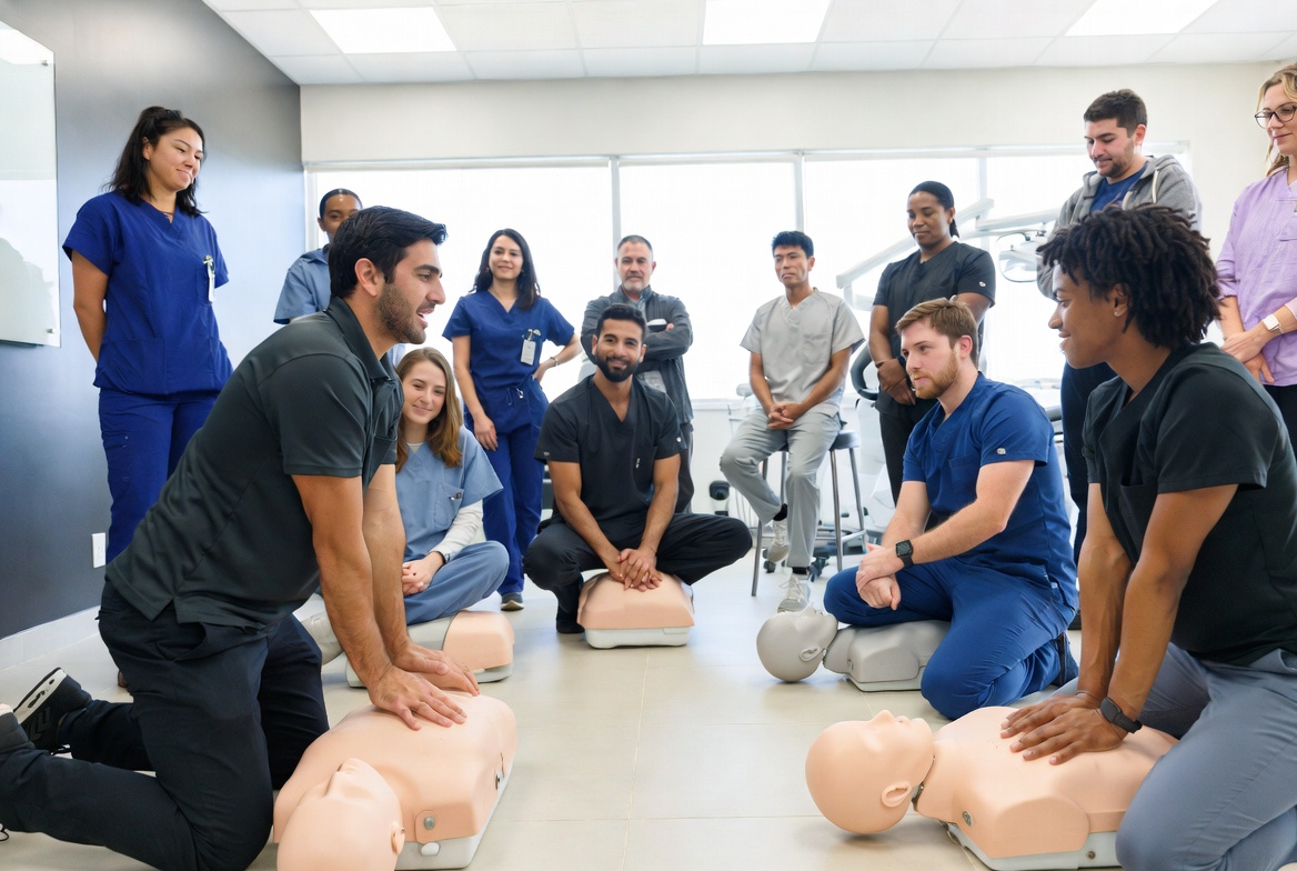 CPR training class in session